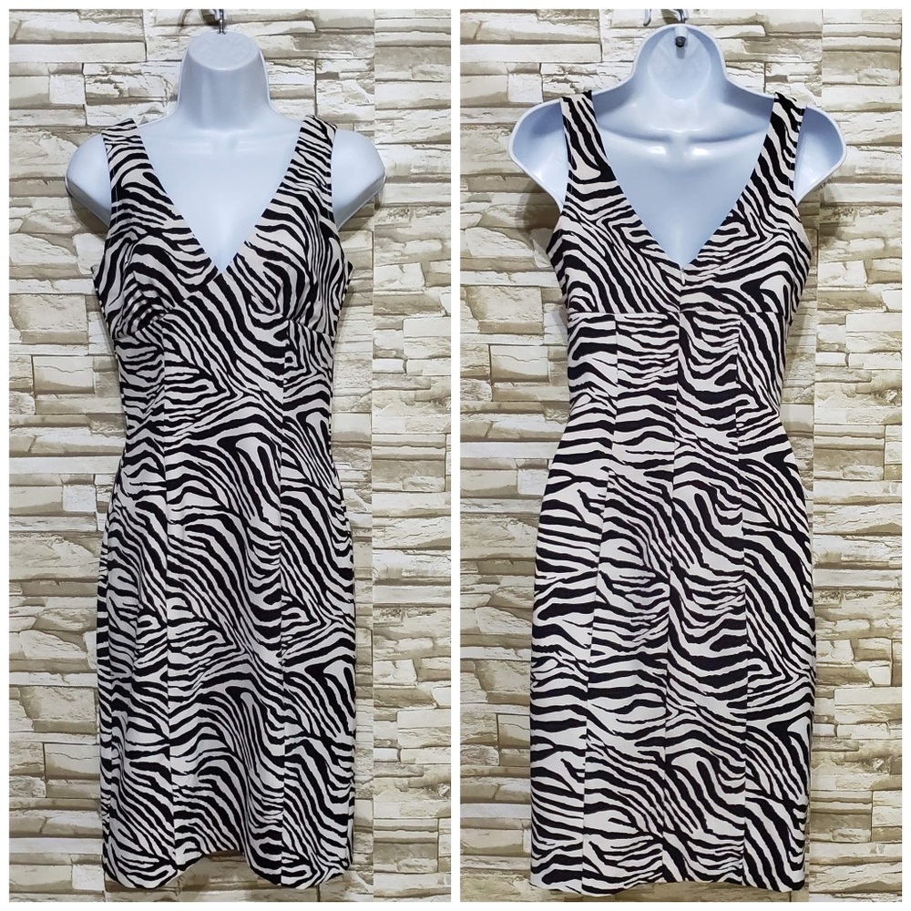 Alyn Paige Zebra Print Sleeveless Dress Sz 3/4
